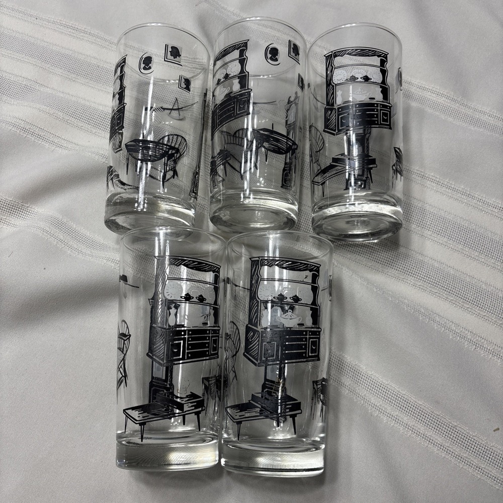Libbey Colonial Homestead Vintage Drinking Glasses High Ball Set of 5 - Picture 2 of 10